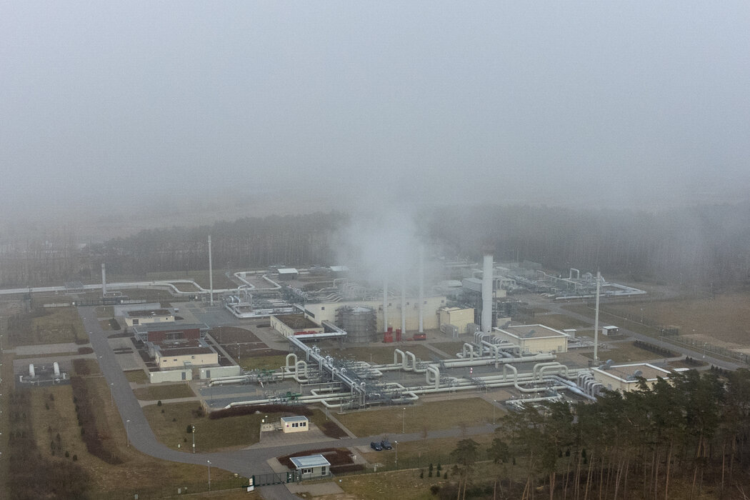 北溪天然氣管道泄漏：位于德國(guó)盧布明的北溪一號(hào)管道接收站。