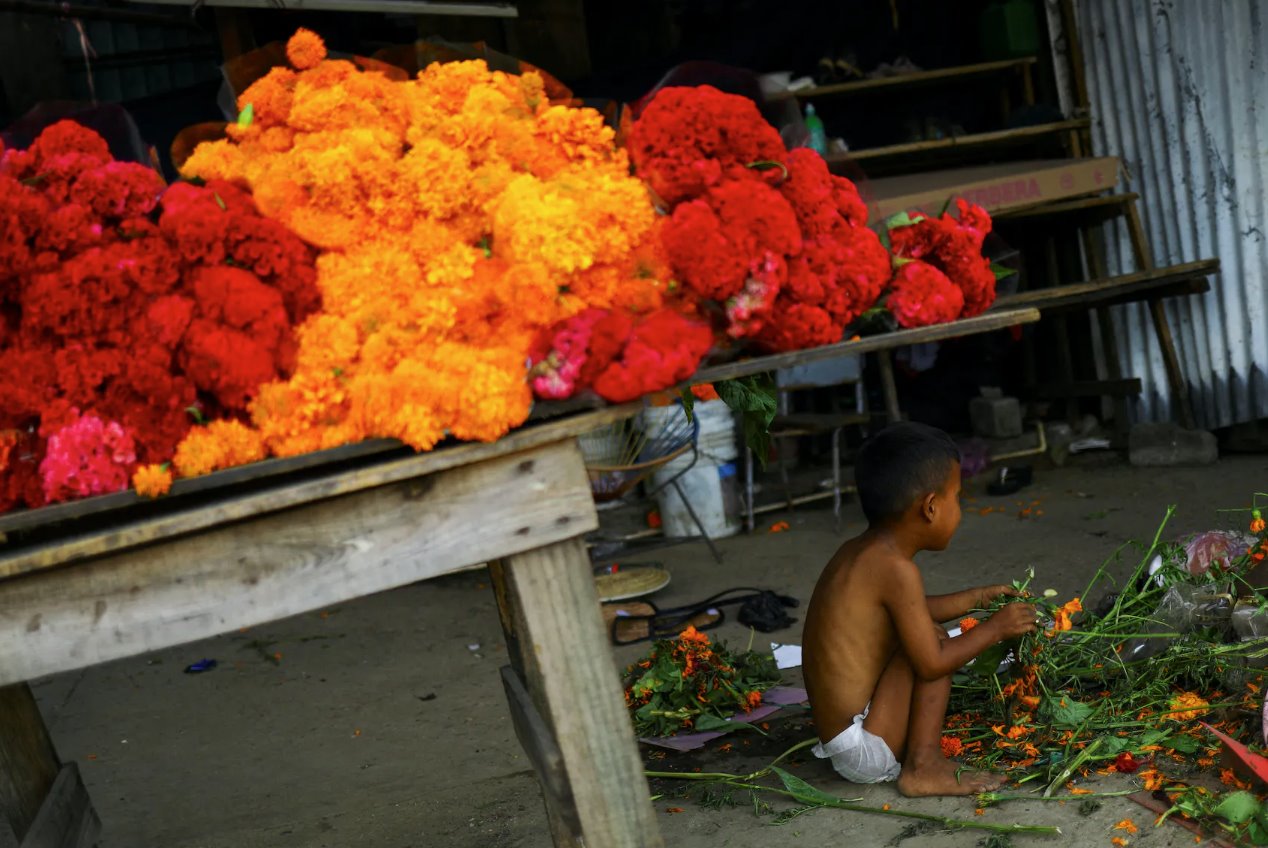 在阿卡普爾科的破壞中 墨西哥人紀(jì)念亡靈節(jié)