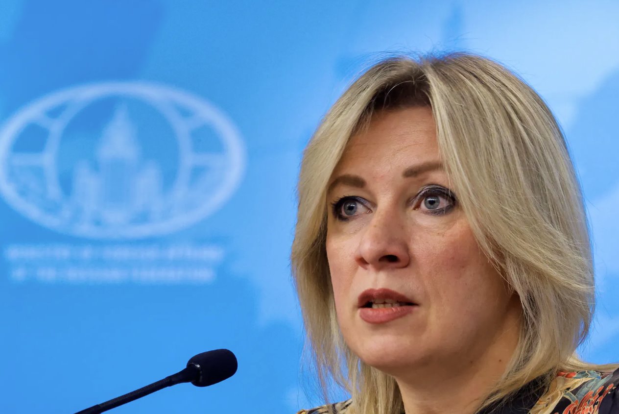 俄羅斯外交部發(fā)言人瑪麗亞&middot;扎哈羅娃于2023年4月4日在俄羅斯莫斯科舉行的新聞發(fā)布會上發(fā)表講話。