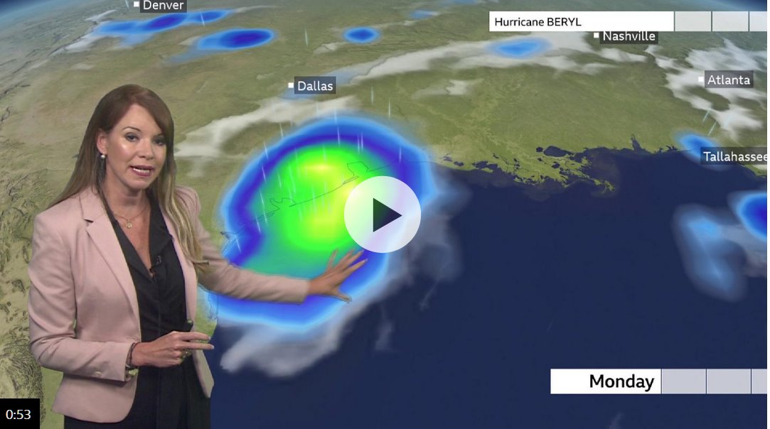 颶風(fēng)貝里爾預(yù)計將帶來沿海潮汐和洪水降雨