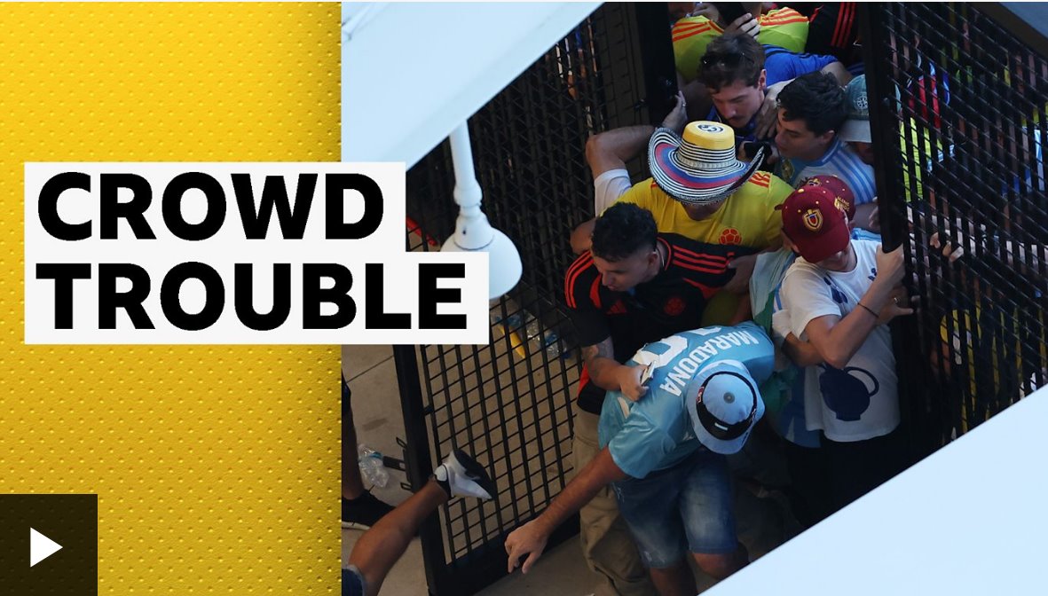 美洲杯：阿根廷和哥倫比亞陷入人群困境