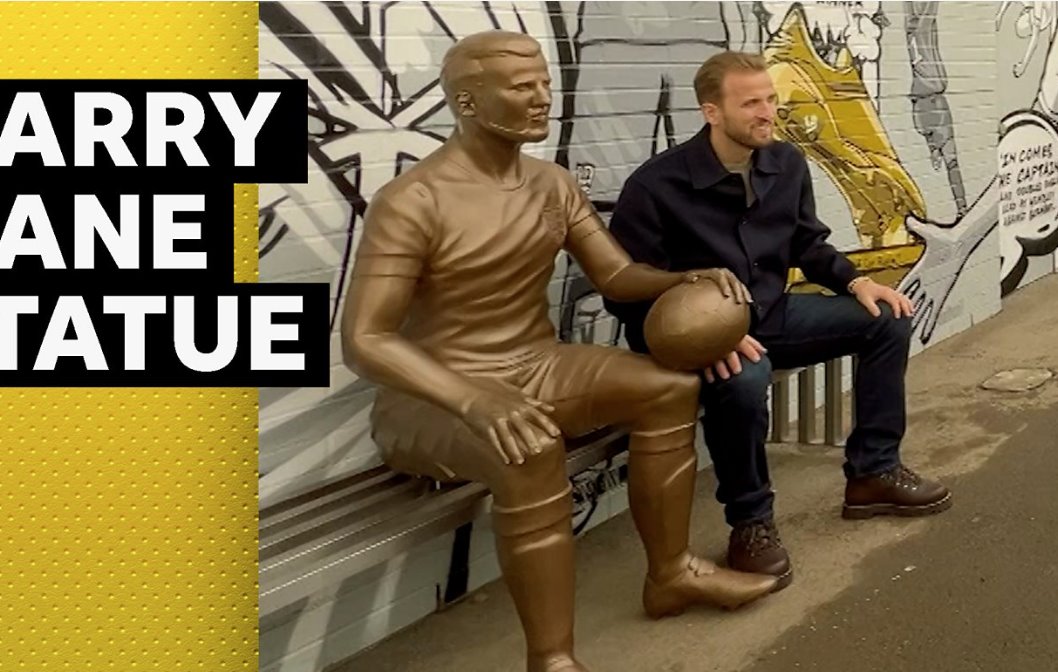 英格蘭隊(duì)長哈里&middot;凱恩因&ldquo;特殊&rdquo;雕像而感到謙卑