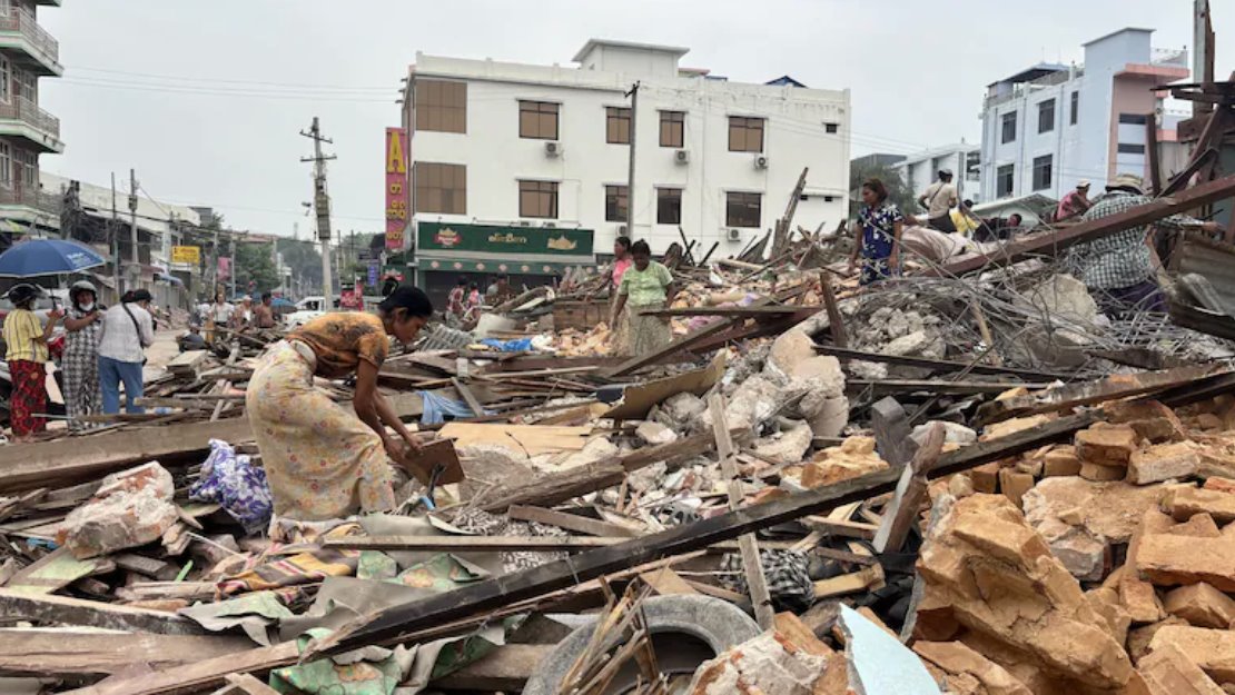 緬甸再次發(fā)生4.1級地震，救援工作仍在進行中。