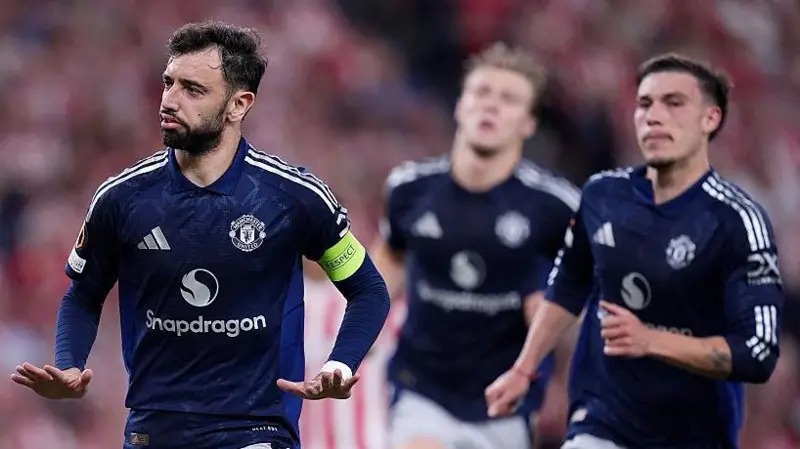 布魯諾&middot;費爾南德斯慶祝對陣曼聯(lián)的進(jìn)球