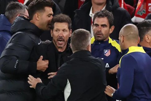 馬競主教練迭戈·西蒙尼與利物浦球迷發(fā)生沖突后表