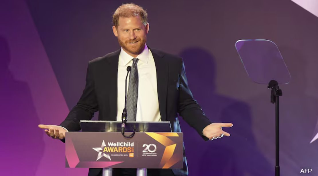蘇塞克斯公爵哈里王子周一在倫敦舉行的年度 WellChild 頒獎(jiǎng)典禮上發(fā)表演講