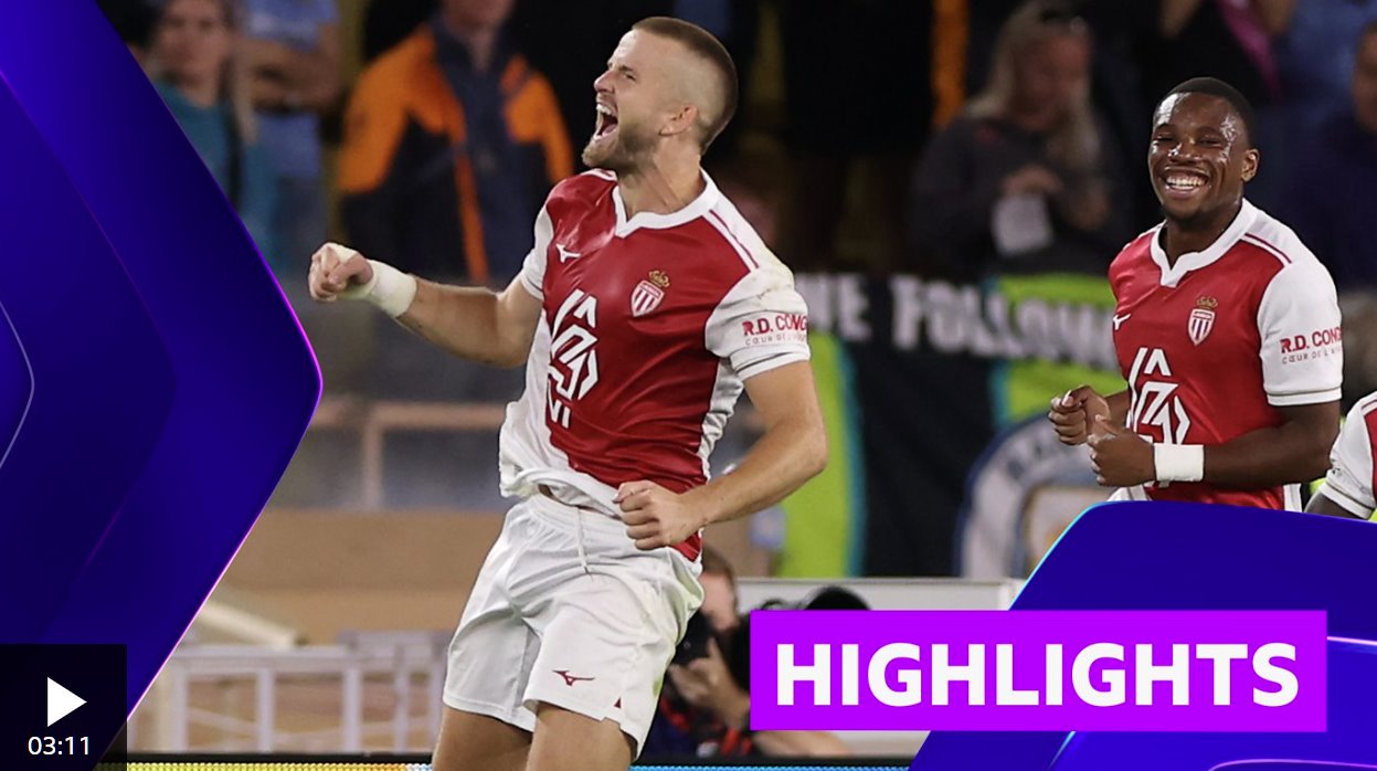 戴爾點(diǎn)球破門，摩納哥扳平比分2-2