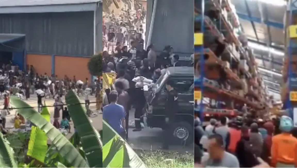 印尼居民在洪災中為生存哄搶食物和水