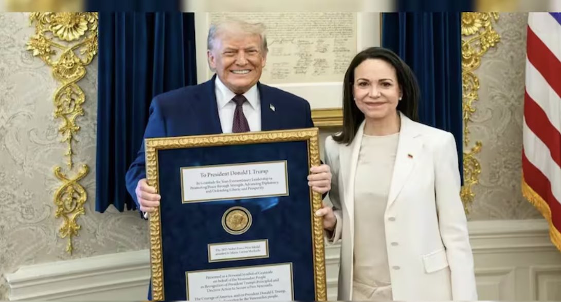 馬查多向特朗普頒發(fā)諾貝爾和平獎(jiǎng)