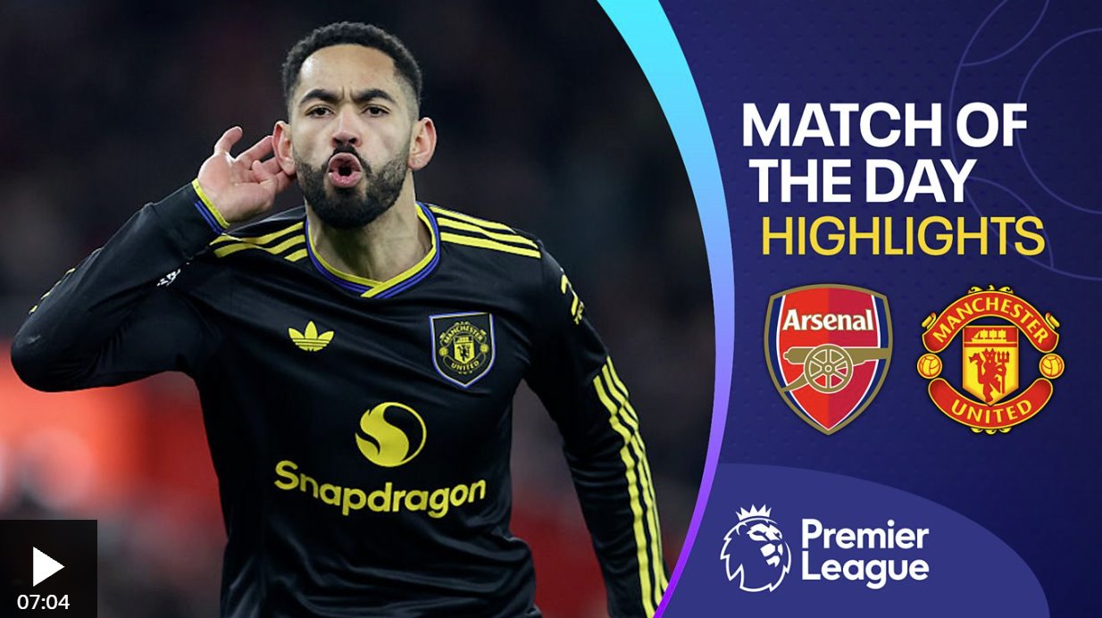 庫尼亞在比賽尾聲打入精彩絕倫的制勝球，曼聯(lián)擊敗阿森納