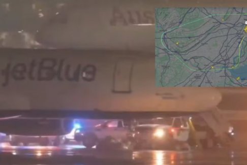 捷藍(lán)航空飛機(jī)在紐瓦克機(jī)場緊急迫降