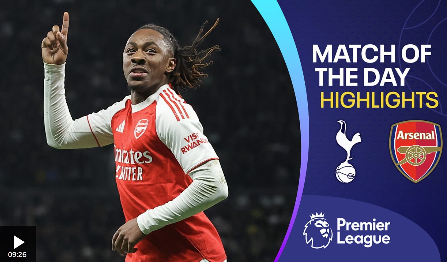 埃澤再次讓熱刺苦不堪言，領(lǐng)頭羊阿森納贏得北倫敦德比