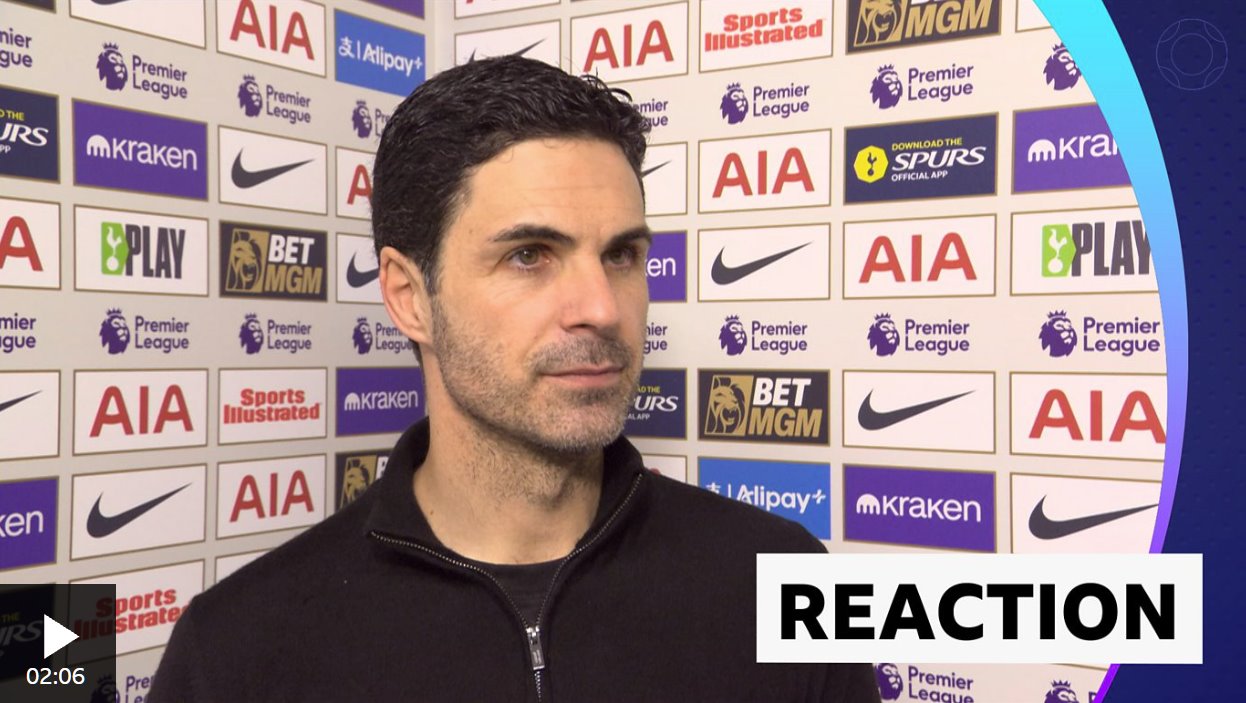 阿爾特塔稱贊吉約克雷斯的表現(xiàn)&ldquo;令人難以置信&rdquo;