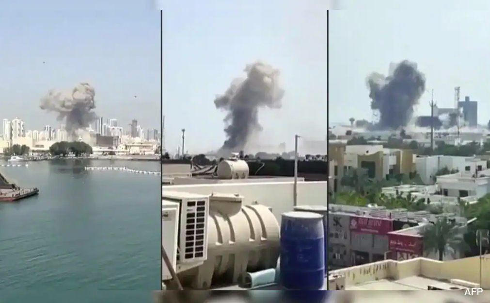 衛(wèi)星圖片顯示，美國(guó)第五艦隊(duì)駐巴林基地冒出濃煙