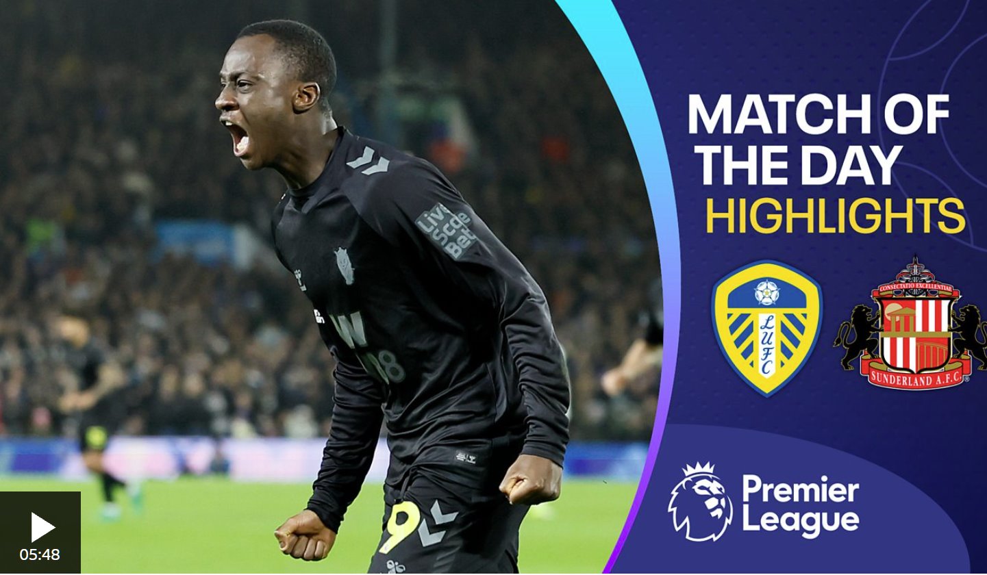 桑德蘭在利茲聯(lián)下半場(chǎng)送出點(diǎn)球后取得勝利