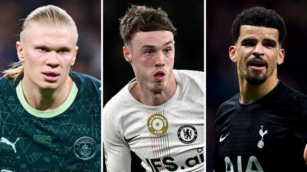 曼城的埃爾林·哈蘭德、切爾西的科爾·帕爾默和托特納姆熱刺的多米尼克·索蘭克